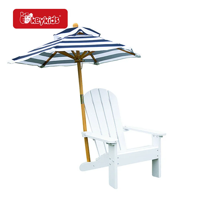 Factory Customize White Outdoor Kids Wooden Adirondack Chair with Umbrella W01D269