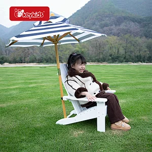 Factory Customize White Outdoor Kids Wooden Adirondack Chair with Umbrella W01D269