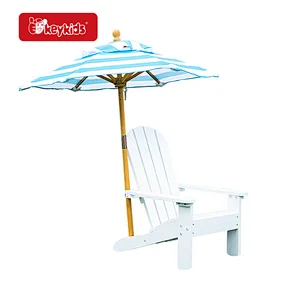 Factory Customize White Outdoor Kids Wooden Adirondack Chair with Umbrella W01D269